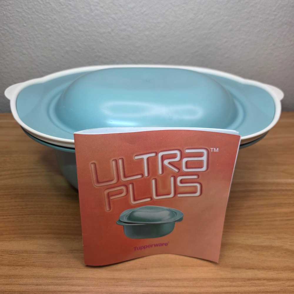 Tupperware Ultra Plus OvenWorks Casserole Dish 3651A Teal Blue White Lid 3qt